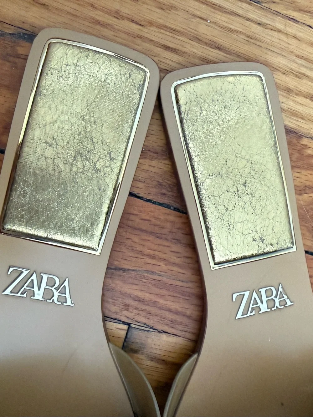 ZARA Women's gold Sandal (Visible Logo) - Picture 4 of 5